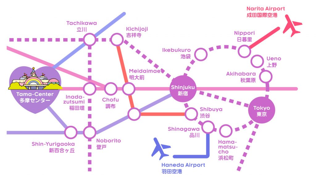 Sanrio Puroland Access Map Japan HIS Travel